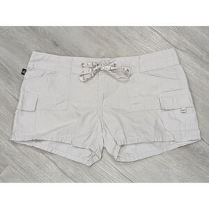 Tyte Shorts Juniors 7 Beige Cargo Drawstring Waist Pockets Casual 3 Inseam Y2K